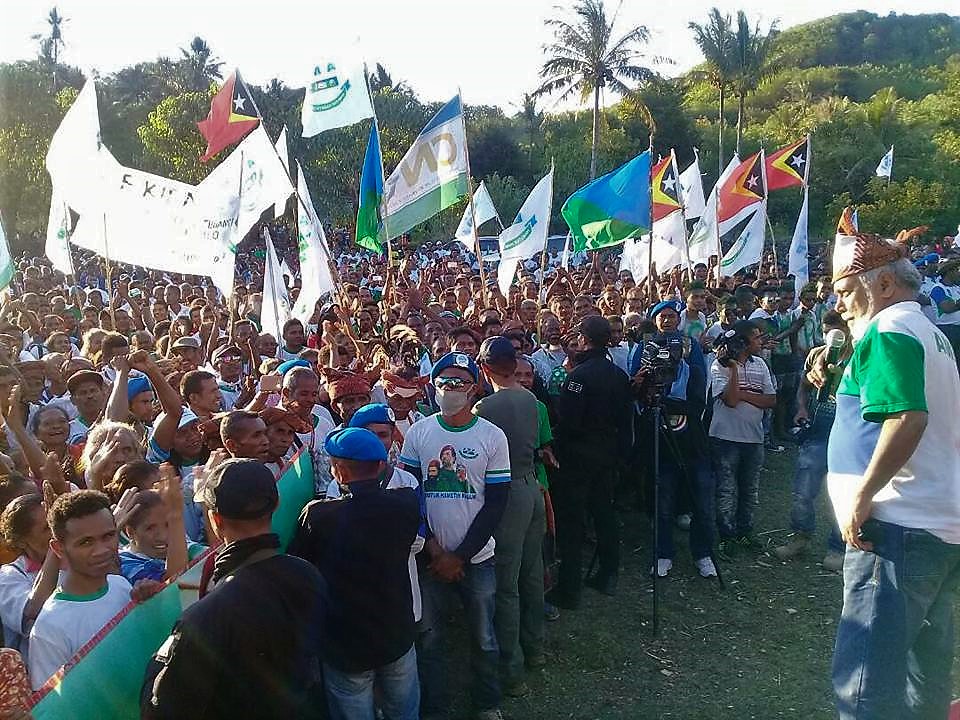 Xanana Gusmão pada kampanye AMP di Oesilo, 2018