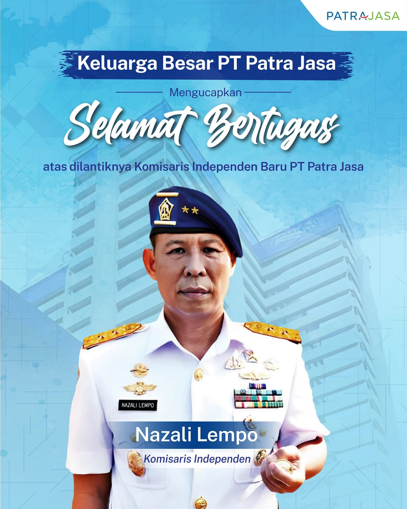 Dr. Nazali Lempo saat ditetapkan sebagai Komisaris Independen PT Patra Jasa