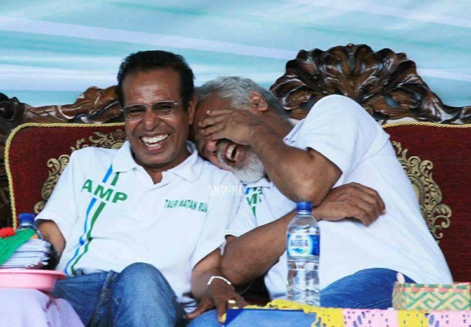 Taur Matan Ruak dan Xanana Gusmão usai memenangkan Pemilu 2018