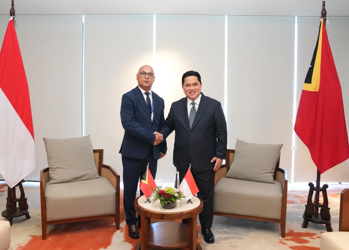 Nelyo Isaac Sarmento dalam pertemuan bilateral dengan Erick Thohir