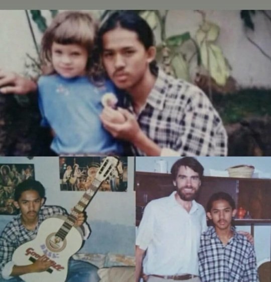 Toto muda bersama Jasmine kecil